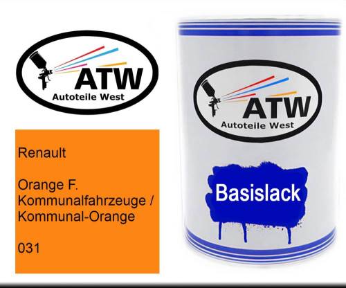 Renault, Orange F. Kommunalfahrzeuge / Kommunal-Orange, 031: 500ml Lackdose, von ATW Autoteile West.